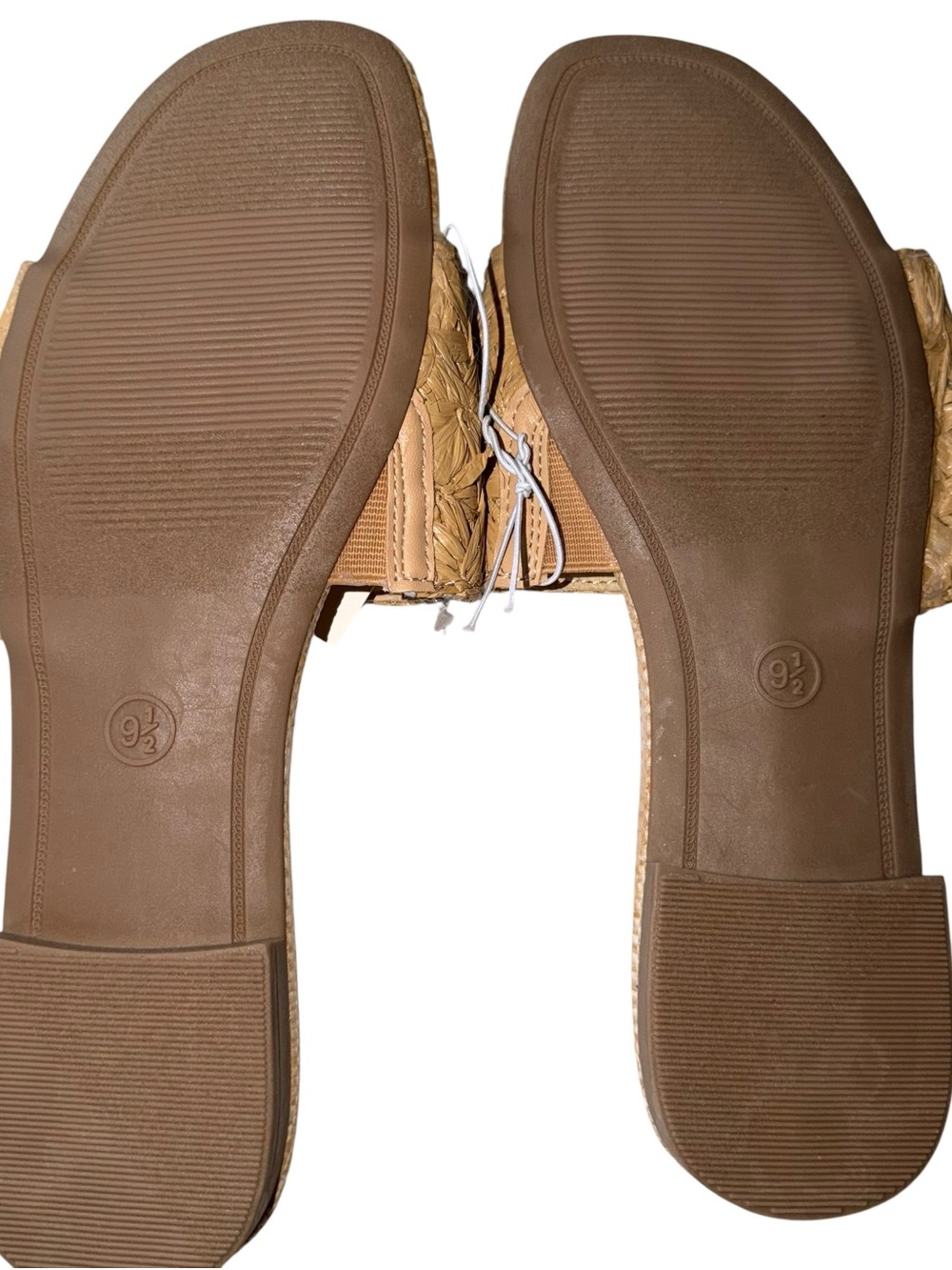 A New Day Raffia Woven Slide Sandals Tan Neutral Summer Flats Size 9.5 NWT - Picture 4 of 5